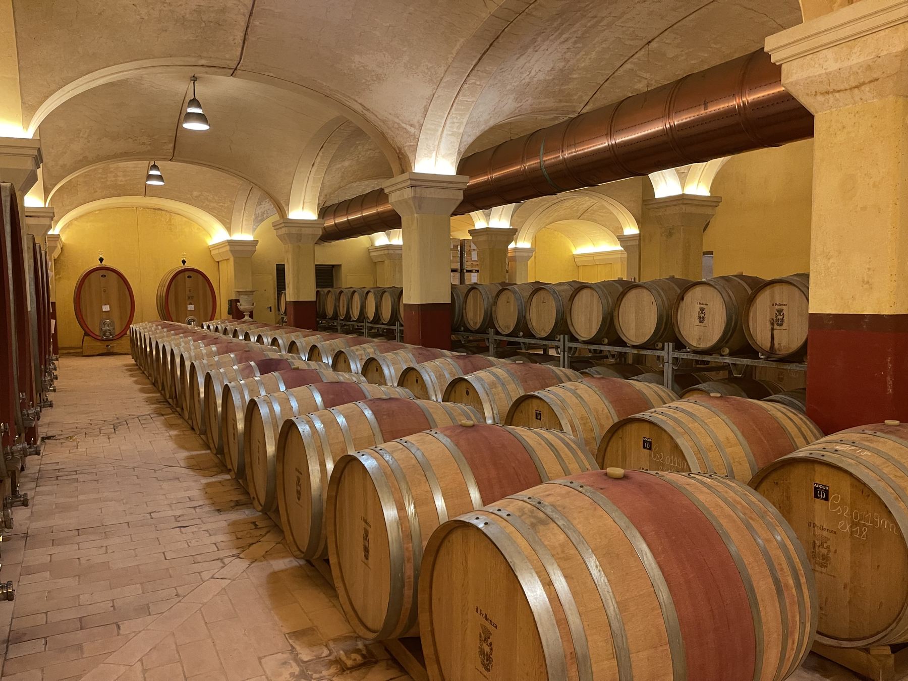 Oak barrels in a local cellar