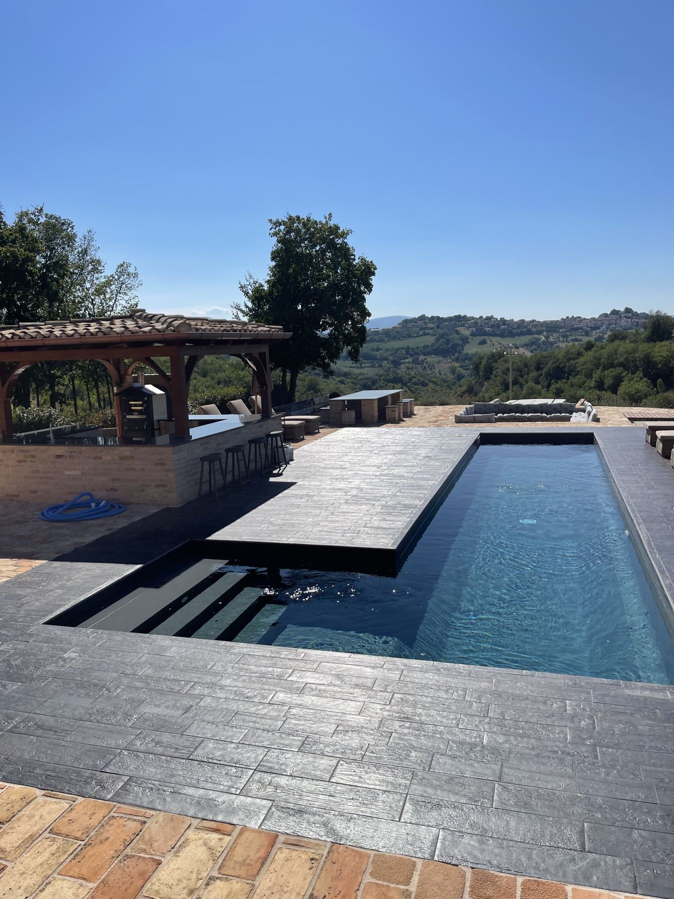 The pool in summer