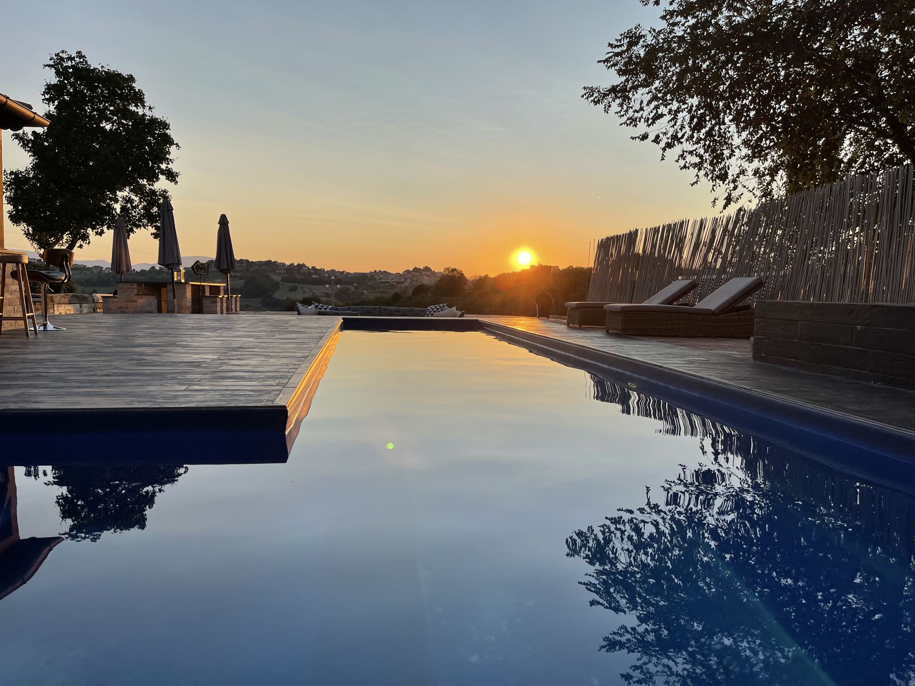 The pool at sunset