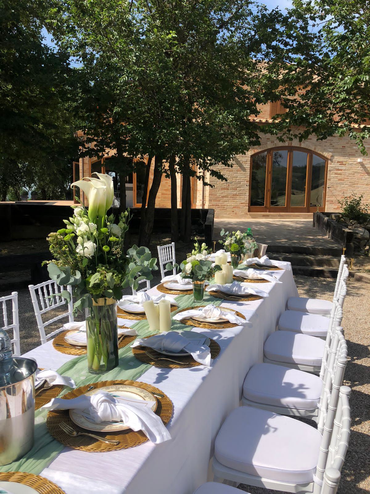 A table dressed for dinner